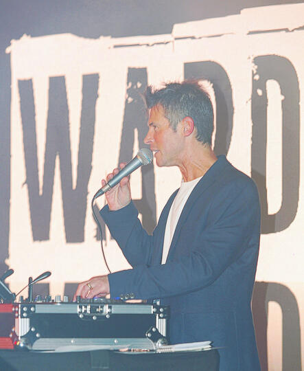 Carl Ward performing a live retro Eighties Explosion theme DJ set at Beau Sejour Leisure Centre in Guernsey.